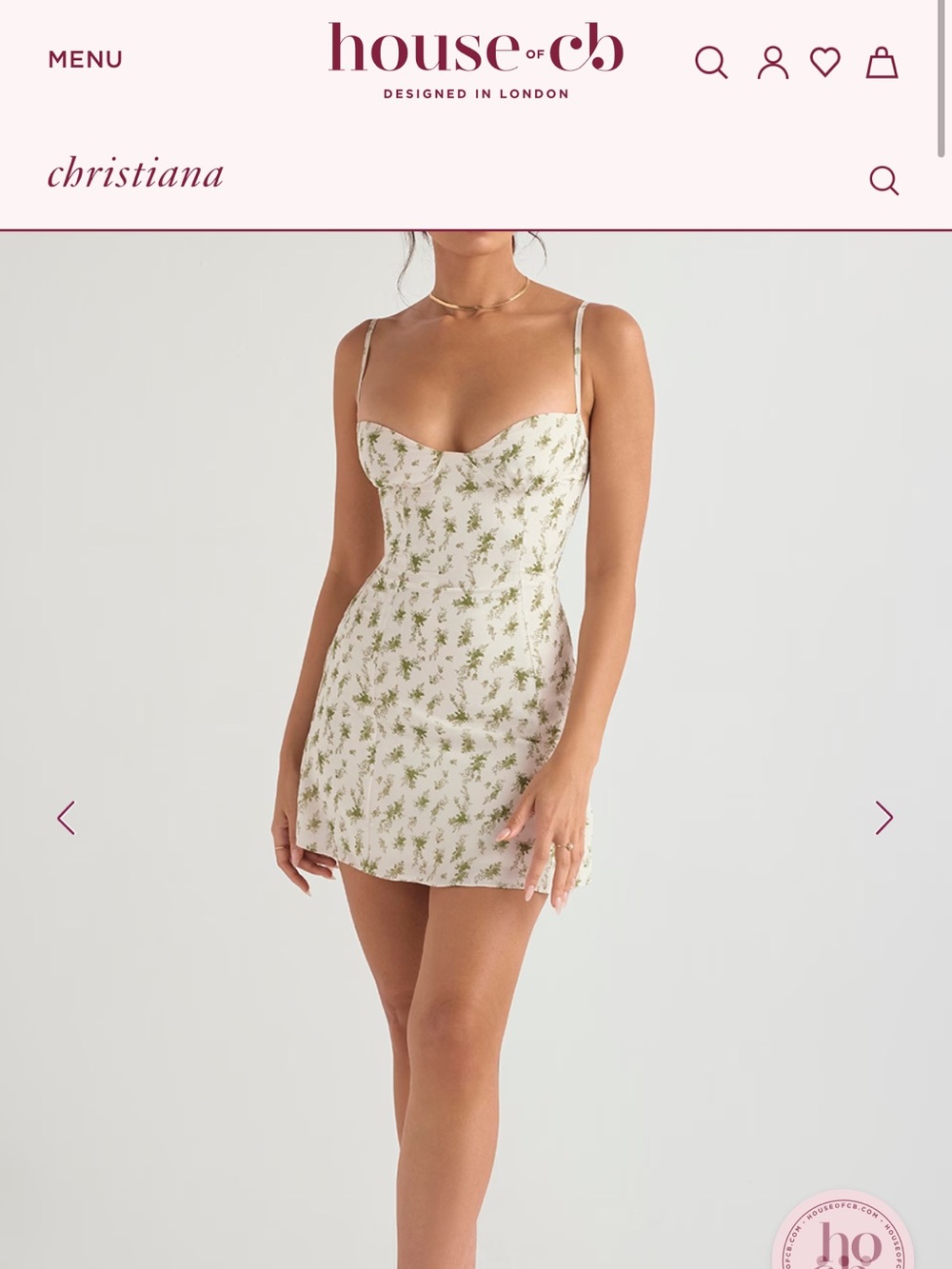 House of CB Christiana White Floral Corset Mini Dress - Picture 2 of 7